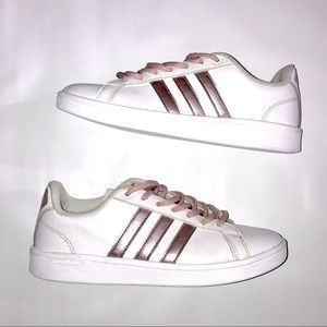 adidas white and rose gold sneakers 
